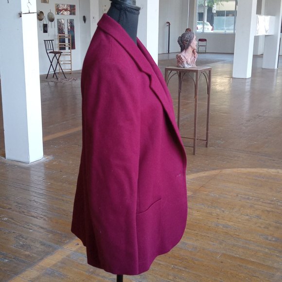 Koret burgundy wine, 100% wool vintage blazer - Picture 4 of 7